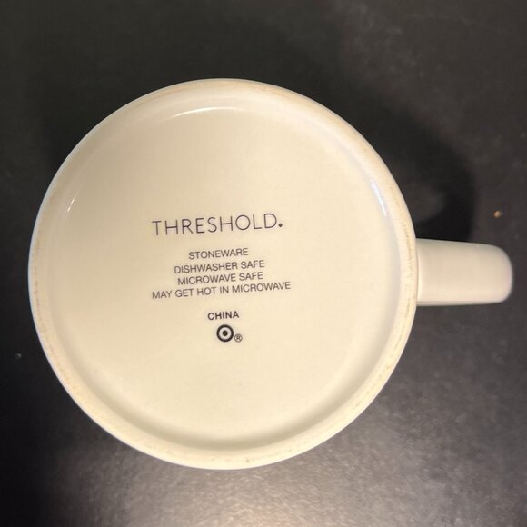 THRESHOLD Letter A Initial Monogram Stoneware Mug with Metallic Gold Highlights - Picture 7 of 8